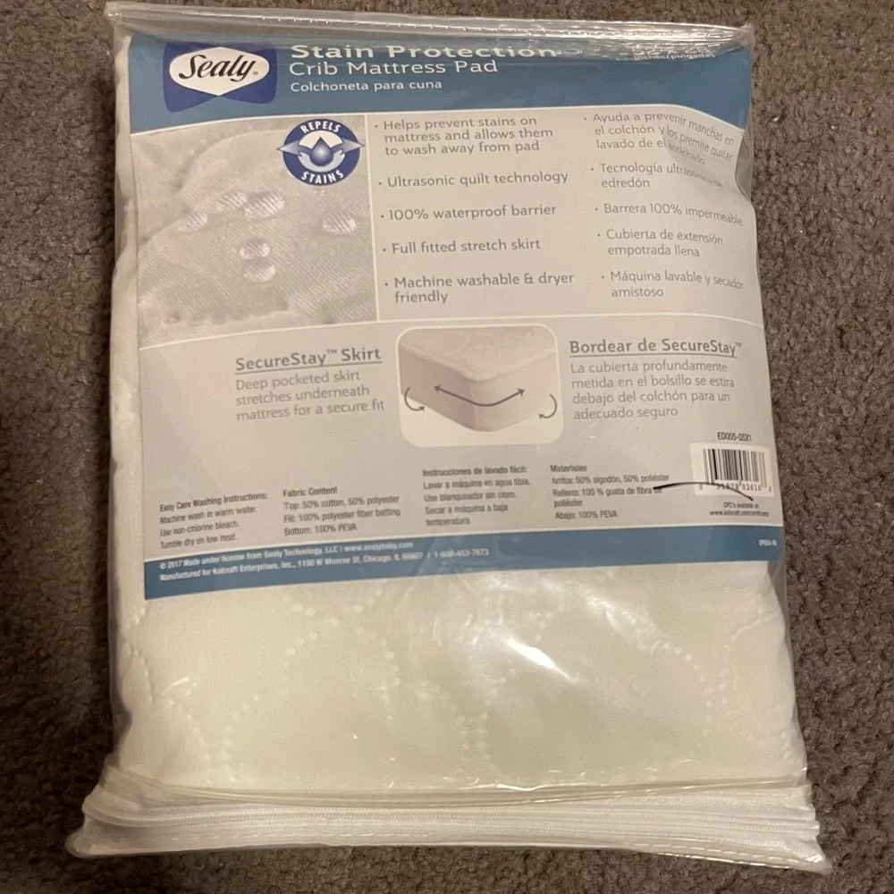 Sealy stain protection crib mattress pad